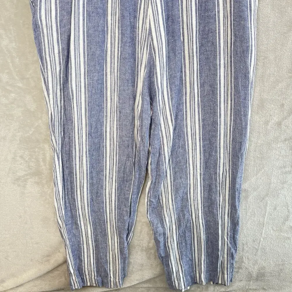 Rails Kyra Seaport Stripe Linen Blend Jumpsuit Large Quiet Luxury Summer Resort - Picture 9 of 16